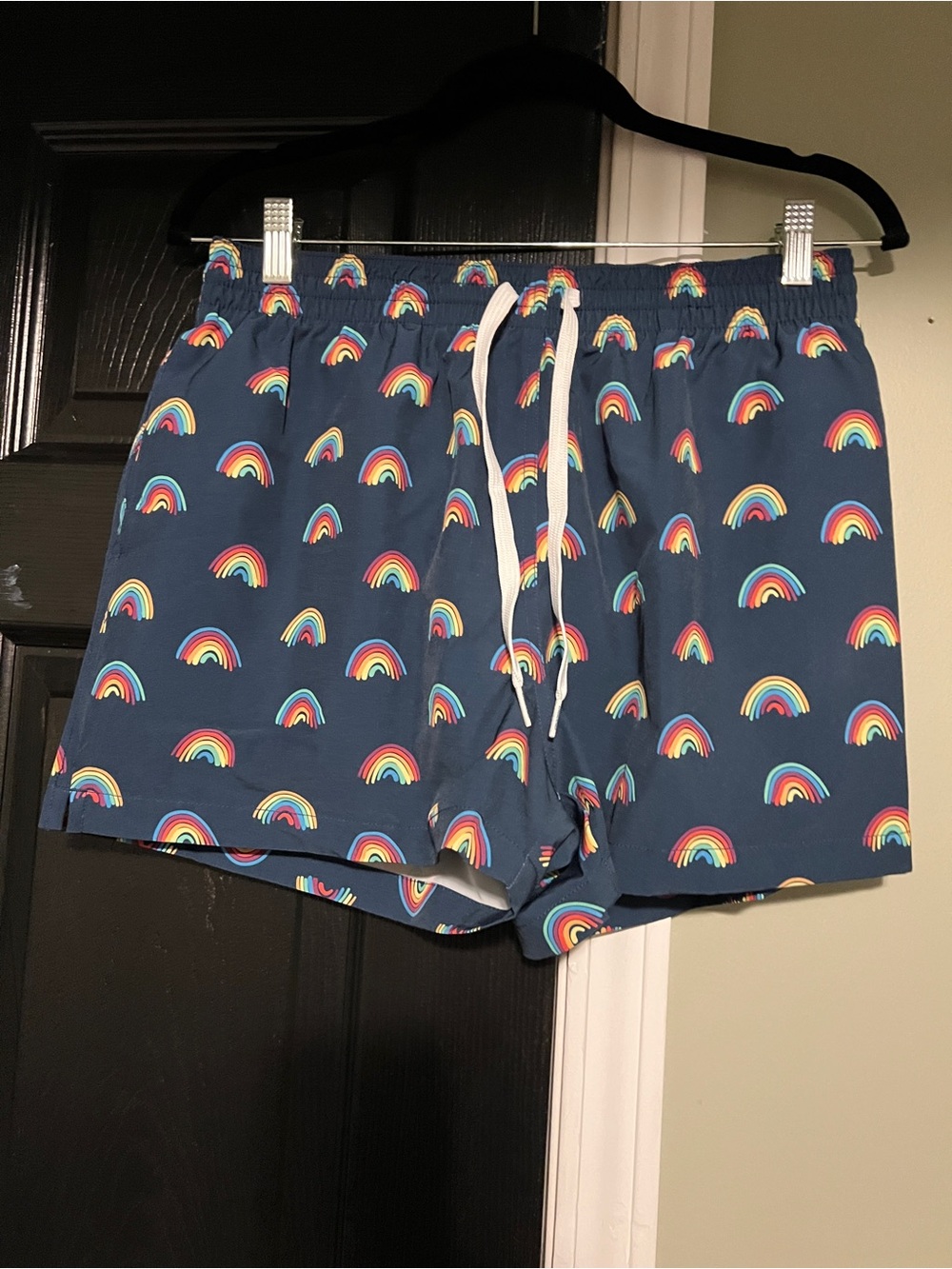 chubbies Navy Rainbow Print Athletic Shorts